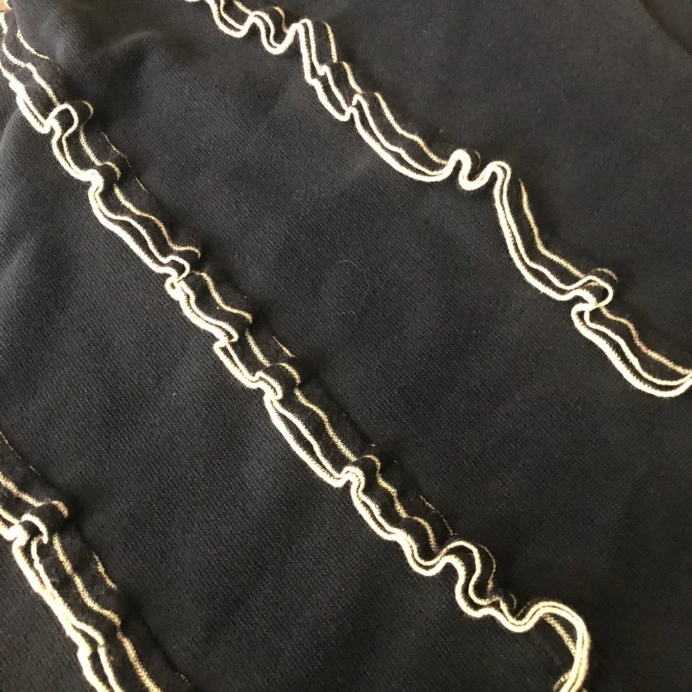 J. crew navy ruffle boatneck sweater M